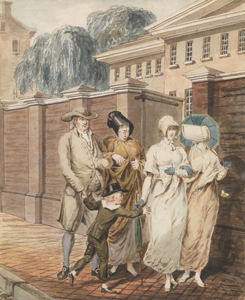 Sunday Morning in front of the Arch Street Meeting House, Philadelphia