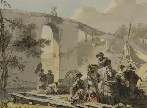 Soldiers And Their Women In An Encampment