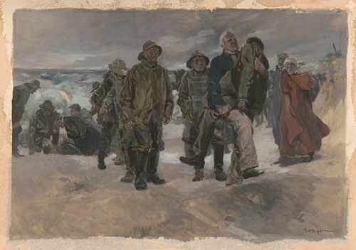 The Captain started up the dune with the bedraggled body of the unconscious man
