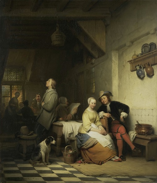 Interior of an Inn, with Figures in Seventeenth-Century Costume