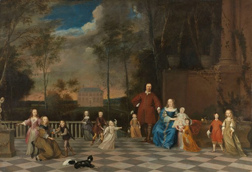 The Amsterdam Merchant Jeremias van Collen (1619-1707) with his Wife and their Twelve Children