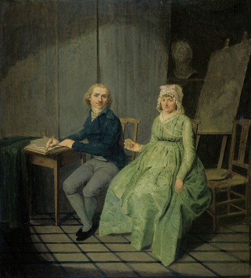 Interior with Woman Sewing by Wybrand Hendriks - Artvee