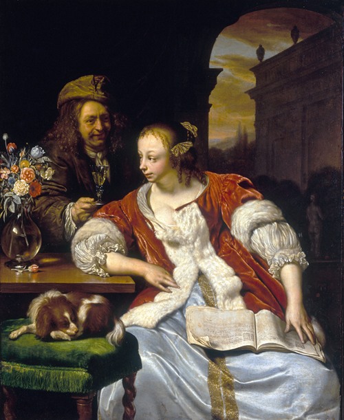 Le chant interrompu; portrait de l’artiste et sa femme
