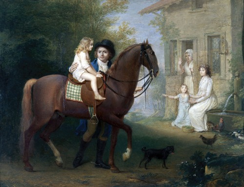 Le Peintre et sa famille, devant une maison de campagne