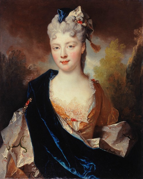 Portrait of The Baronne De Besenval by Nicolas de Largillière - Artvee