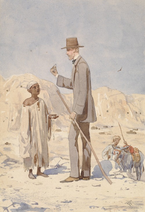 Louis Philippe Albert d’Orleans, bij een opgraving in Egypte