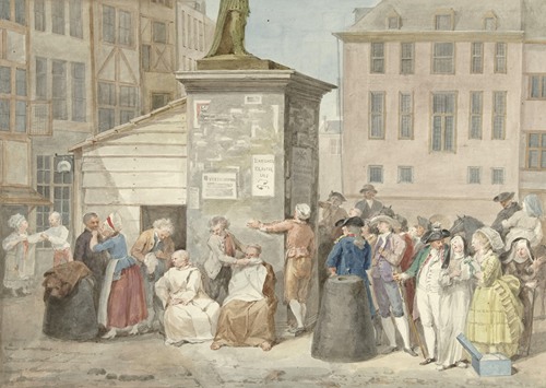 Plein met monniken en nonnen tijdens de revolutie in België, 20 oktober 1787