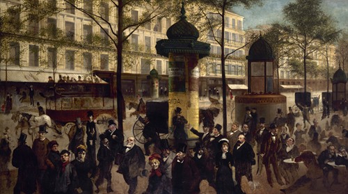 Esquisse pour un panorama du boulevard Montmartre animé des personnalités parisiennes contemporaines (1880)
