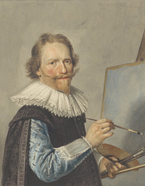 Portret van Frederik Hendricksz. Vroom voor zijn schildersezel