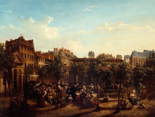Edme Champion (1764-1852), dit ‘l’homme au petit manteau bleu’, distribuant de la soupe et du pain sur la place du marché Saint-Martin