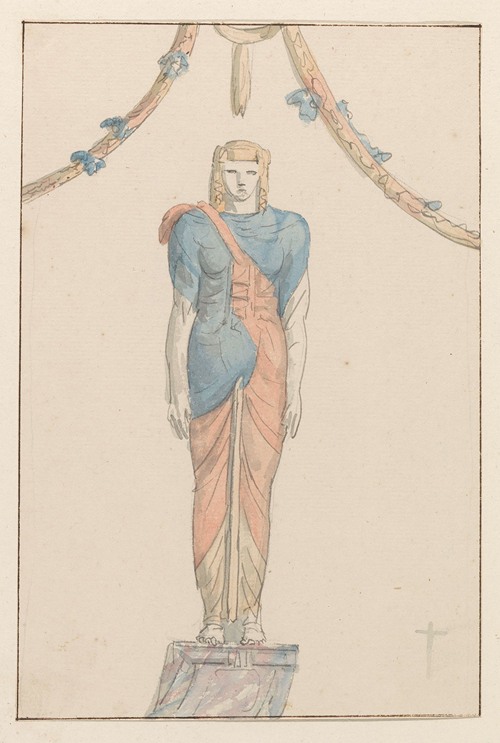 Figuur in reliëf op tempel van Isis te Pompei