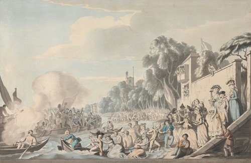 View at Chelsea of the Annual Sculling Race for Doggett’s Coat and Badge