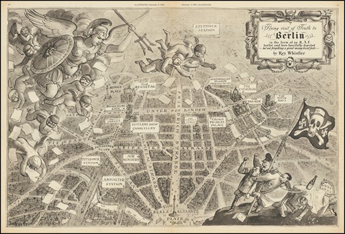 Flying visit of Truth to Berlin in the form of an R.A.F. leaflet raid here fancifully depicted