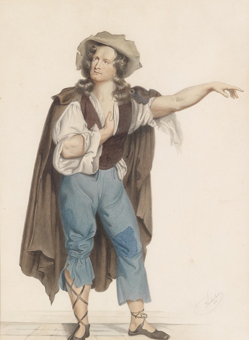 Bildnis des Burgschauspielers Baumeister in der Rolle des Rattenfängers von Hameln
