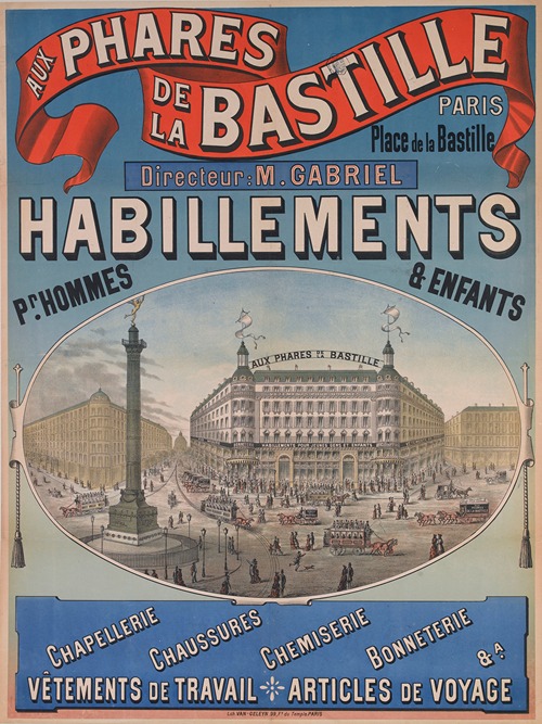 Aux Phares De La Bastille Paris. Place De La Bastille Directeur M. Gabriel Habillements