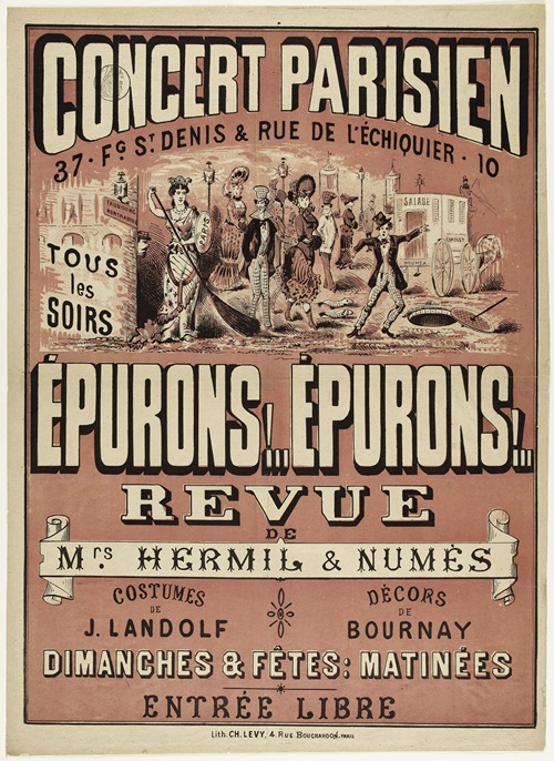 Concert Parisien 37 Fg. St. Denis & Rue De L’echiquier. 10 Tous Les Soirs Epurons. Epurons