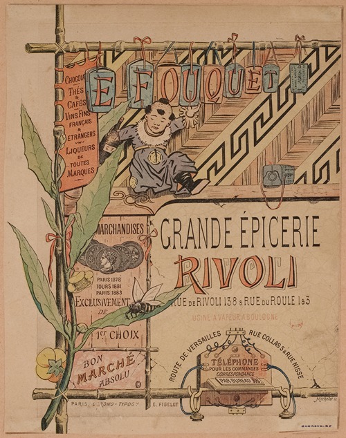 Document publicitaire pour la Grande épicerie Rivoli