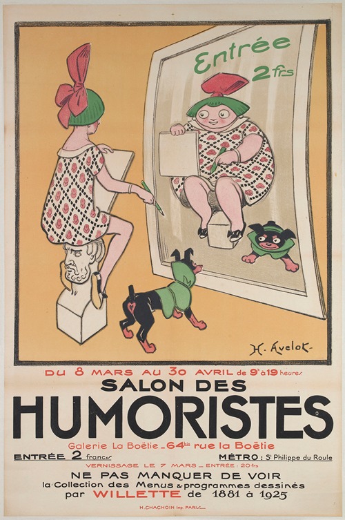Entrée 2frs DU 8 MARS AU 30 AVRIL de 9h à 19 heures. SALON DES HUMORISTES Galerie La Boëtie