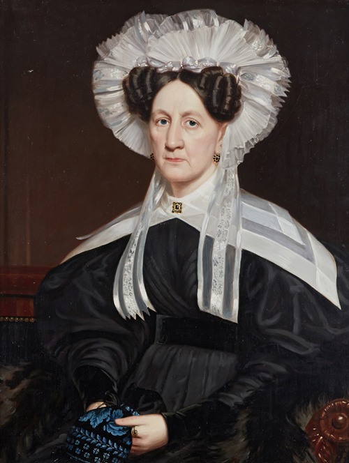 Portrait of a Lady in a Lace Cap, said to be a Wife of a Sea Captain