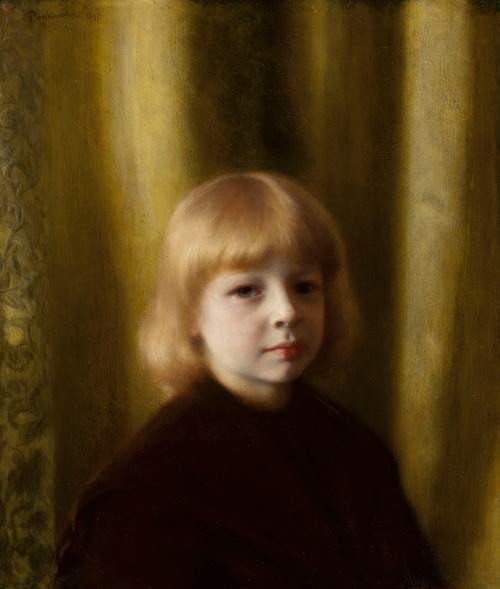 Portrait of Stefan Polczyński (Portrait of a child, Portrait of a boy against yellowish drapery)