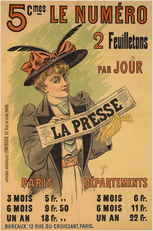 5 c.mes le numéro, 2 feuilletons par jour, La Presse