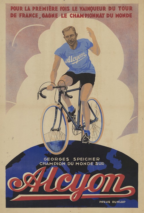 Georges Speicher, champion du monde sur Alcyon, pneus Dunlop