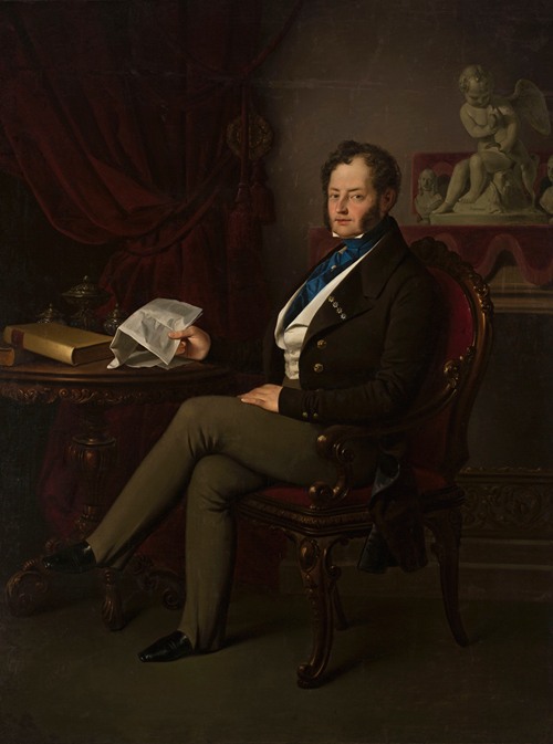 Portrait of Władysław Branicki, seated with a letter in his hand