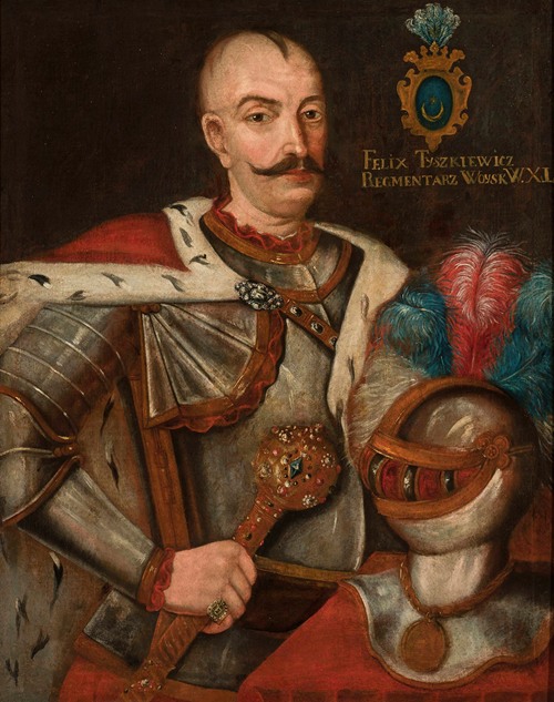 Portrait of Felix Tyszkiewicz , Leliwa coat of arms, regimentarius (deputy hetman) of the Grand Duchy of Lithuania