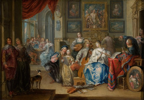 Interior with a concert and card players