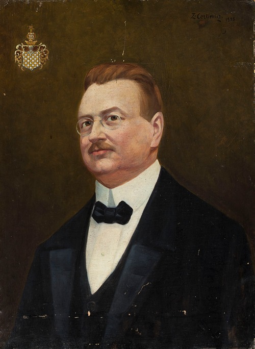 Portrait of Jan Nepomucen Chełkowski, coat of arms, Wczele