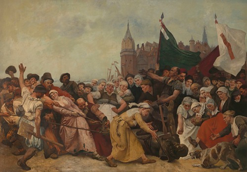 The Shattered Statue of the Duke of Alva Being Dragged Through the Streets