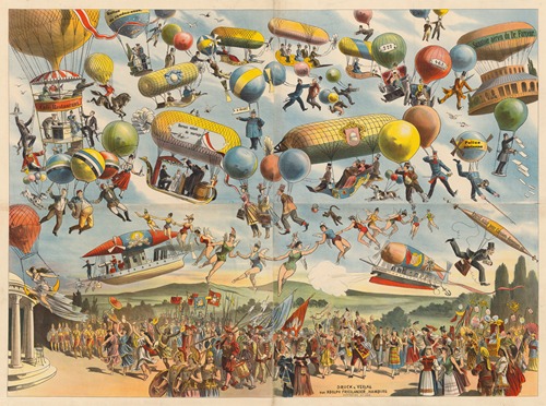 Sanatoir aérien du docteur Farceur, bureau volant de mariage, police aérienne (objets volants de fantaisie)