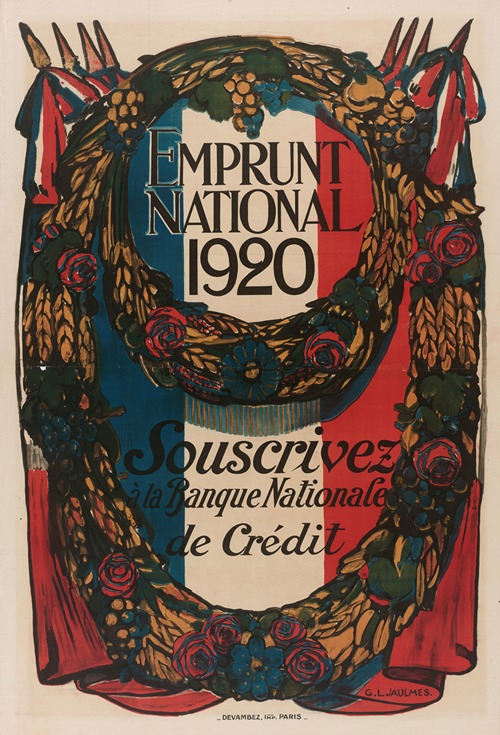 Emprunt national 1920. Souscrivez à la Banque Nationale de Crédit