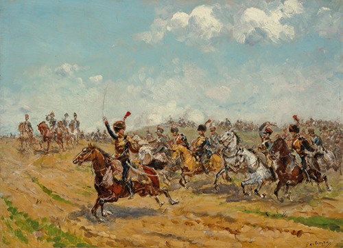 Le maréchal Augereau, après avoir dirigé la division Heudelet, déploie son artillerie sur le plateau du Landgrafenberg à la bataille d’Iéna le 14 octobre 1806