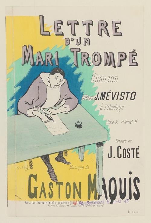 Lettre – d’un – Mari Trompé – Chanson – Créée par J. Mévisto – à l’Horloge