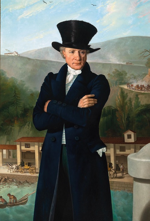 Portrait of shipping Agent Paolo Preinitsch (Rosegg 1762–1840 Trieste) in the Harbour of Trieste