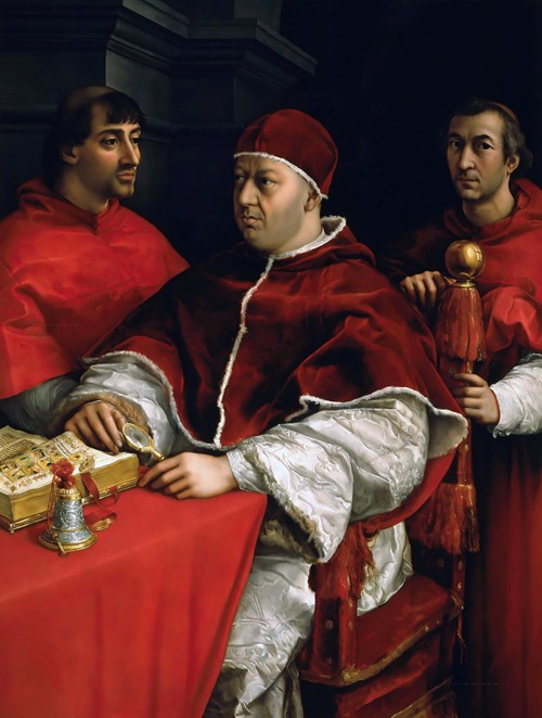 Portrait of Pope Leo X with Cardinals Giulio de’ Medici and Luigi de’ Rossi