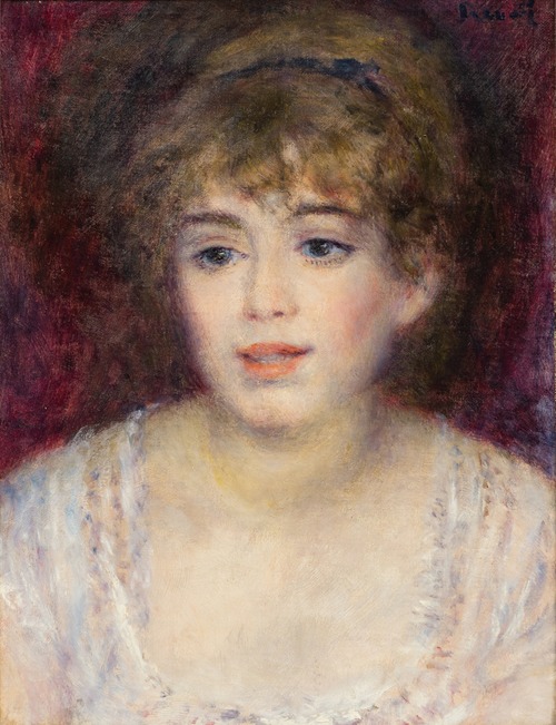 Allée Dans Un Bois, Femme Avec Enfant Dans Les Bras by Pierre-Auguste  Renoir - Artvee