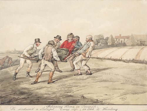 ‘Qualified Horses and Unqualified Riders;’ `Returning Home in Triumph. He Disdain’d a Slothful Easey Life; so Took to Hunting’