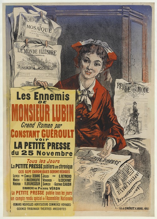 Les ennemis de Monsieur Lubin, grand roman par Constant Guéroult, Voir La Petite Presse du 25 novembre