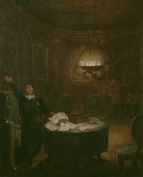 President Gustaf Adolf Reuterholm (1756-1813), opens the Armfelt letters at Stockholm Castle in 1794