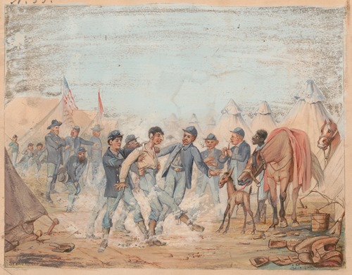 Camp of the Thirty-second Regiment Indiana Volunteers, Company A, near Stones River, Tennessee, January 1863