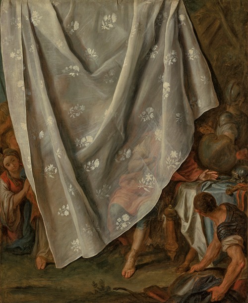 The Meeting of Alexander the Great and Roxana, behind a trompe l’oeil curtain