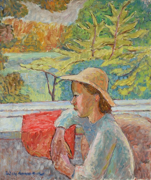 Woman under a window