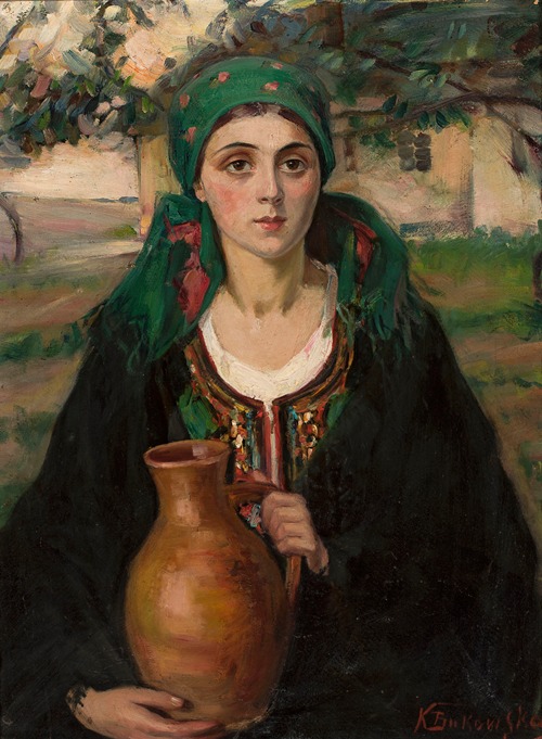 Village girl with a jug