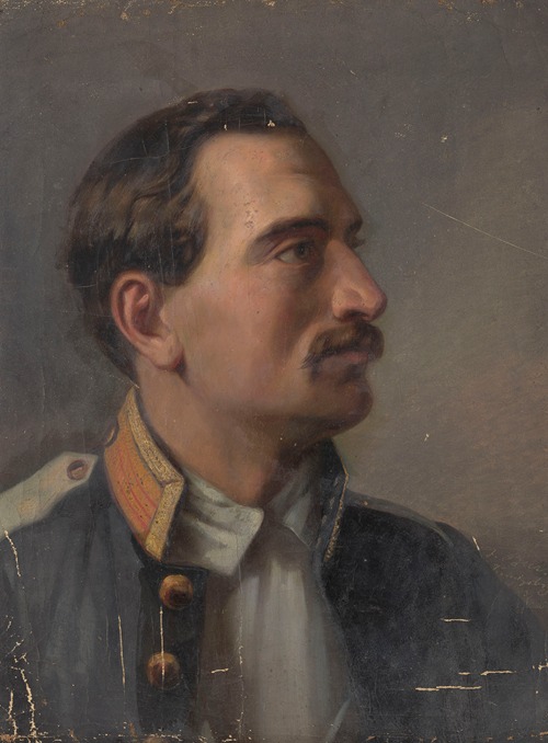 Portrait of an Officer in an Unbuttoned Uniform Jacket (Bust)
