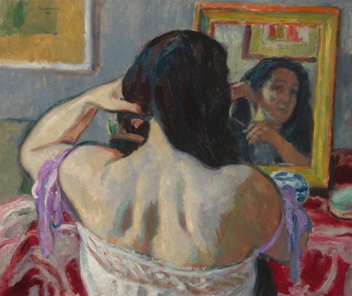 Woman Combing Her Hair