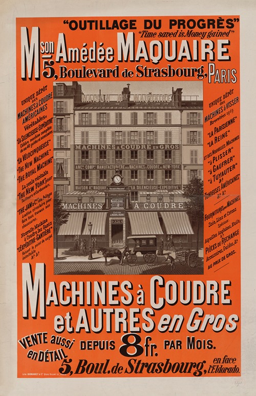 Outillage du Progrès Maison Amédé Maquaire Machines à Coudre et Autres en Gros