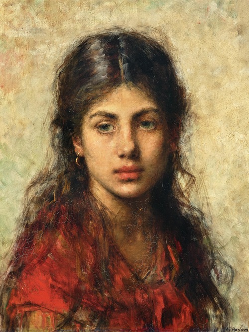 A Young Girl with a Red Shawl