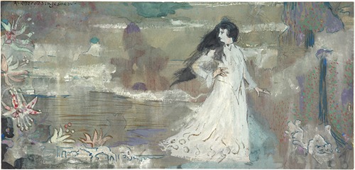 Young lady wearing a white dress